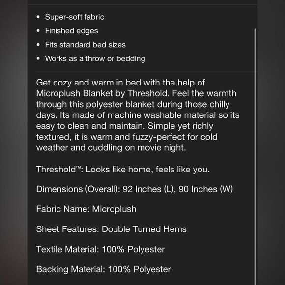 Threshold Bed Blanket In Sour Cream - Picture 4 of 5